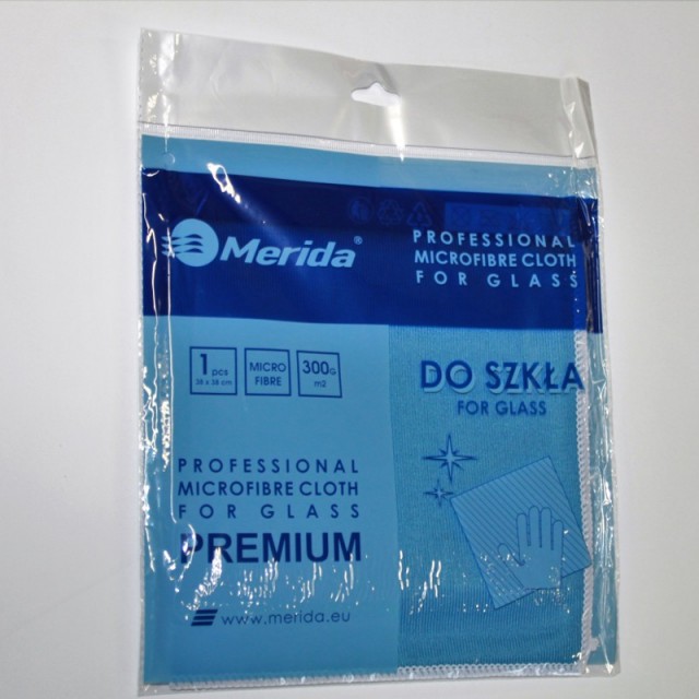 Merida microfiber professional cloth for glass, 38×38 cm