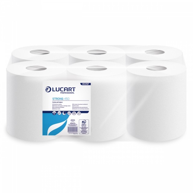 Paper towel roll Towel Lucart Strong 450, with centerfeed, 2-ply, 20×30 cm, diameter 178 mm, 450 sheets, 135 m, 1 roll (6)