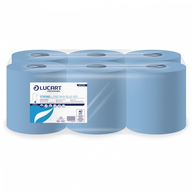 Paper towel roll Lucart Strong L-OneMaxi BLUE 450, with centerfeed, 2-ply, 19×35 cm, 450 sheets, 158 m (6)