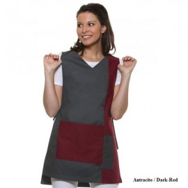 Worksmock Marilies apron, 215 g/m2, Anthracite / Dark Red, III (XL/2XL)