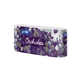 Tualettpaber Grite Orchidea 3-kihiline 8rl/pk, 21m rullis (7pk/kiles) | Pesumati Trade