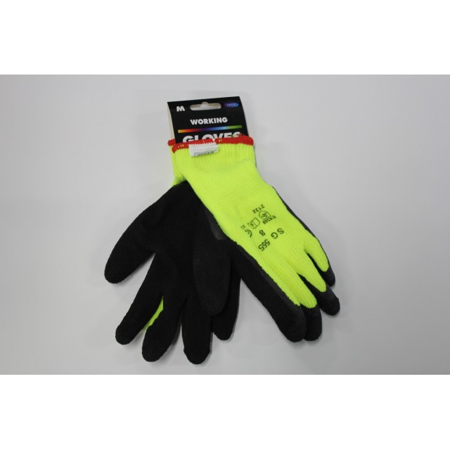 Latex-coated knitted gloves, size L