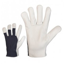 Goatskin gloves, blue cloth, size M