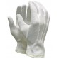 Seamless cotton glove liners, size L/9, white with white edge